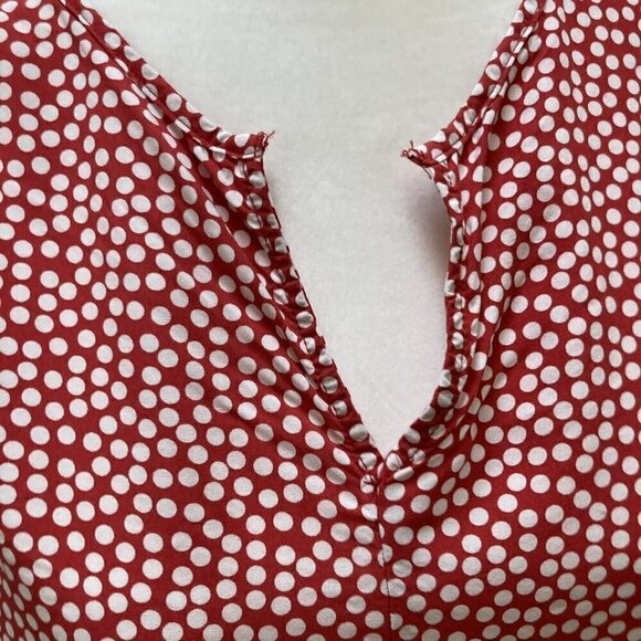 Isabel Maternity Red White Polka Dot Tiered Waist Ruffle Balloon Sleeve Dress-XL - Picture 3 of 11